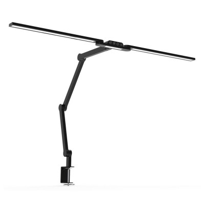 ADMIN 2S, 24W, CCT Stolní pracovní lampa, těleso hliník, černá, difuzor plast opál LED 24W, 1400lm, stmívatelná 5 kroků , CCT nast teplota teplá 3000K - denní 6500 K, Ra >92, vč. adaptéru 230V/24V, IP20, rozměry v=840mm, l=720mm, úchyt svěrka