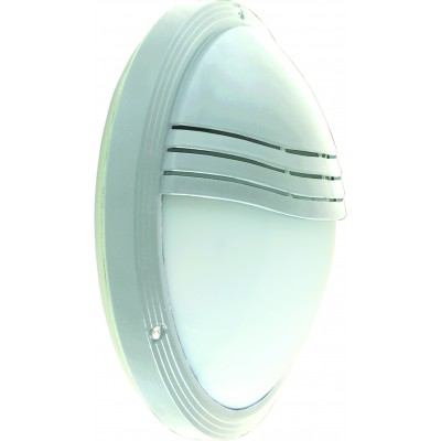 RHODOS 1x75W, E27, IP65 Stropní venkovní svítidlo, těleso plast stříbrná, difuzor plast opál, pro žárovku 1x75W, E27, 230V, IP65, tř.1, rozměry d=265mm, h=90mm.