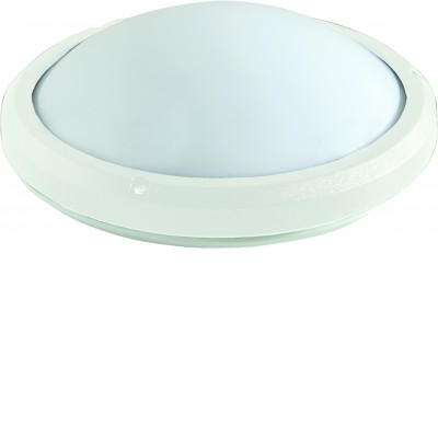 RHODOS 20W nouzové + HF senzor Stropní venkovní svítidlo, HF senzor pohybu, čas 10s-8min, záběr 120°, soumrak 10-1000lx, SA - běžné i nouzové svíc 2h, těleso plast bílá, dif plast opál, LED 20W, neutr 4000K, IP65, d=335mm, h=100mm