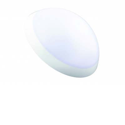 YAMO 20W nouzové IP64 Stropní venkovní svítidlo, senzor pohybu HF dle typu, SA - pro běžné i nouzové svícení 2h, těleso plast bílá, dif plast opál, LED 20W, 1300lm, teplá 2700K/neutrání 4000K, 230V, IP64, rozměry d=338mm, h=112mm.