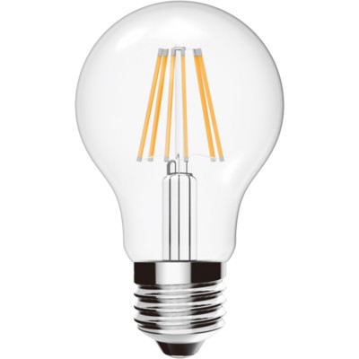 LED žárovka čirá E27 6W A60 teplá Světelný zdroj, LED žárovka hrušková, čirá, LED 6W, E27, A60, teplá 2700K, 806lm/cca 40W žár, 230V, d=60mm, l=105mm