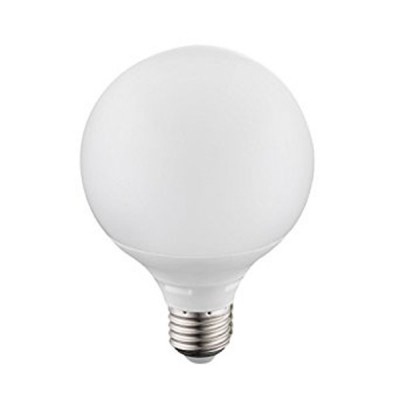 LED VÝPRODEJ Světelný zdroj LED, základna kov, povrch stříbrná, čočka plast opál, LED 7W, E27, G95, 580lm, teplá 3000K, 230V, životnost 25.000h, rozměry d=95mm, h=136mm