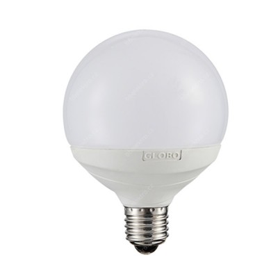 LED Světelný zdroj LED, základna kov, povrch stříbrná, čočka plast opál, LED 13W, E27, G95, 1200lm, teplá 3000K, 230V, životnost 25.000h, rozměry d=95mm, h=139mm