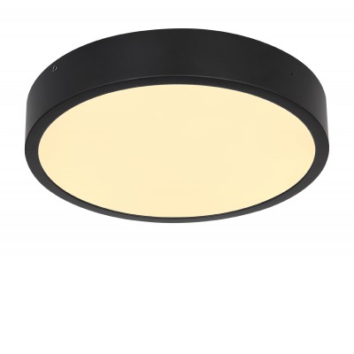 ABAK R, 15W, 22W, 28W Stropní přisazené svítidlo, základna hliník, povrch černá, difuzor plast opál, LED 15W/1350lm, 22W/1980lm, 28W/2520lm, neutrální 4000K, Ra80, stmívatelné TRIAC stmívači, 230V, IP20