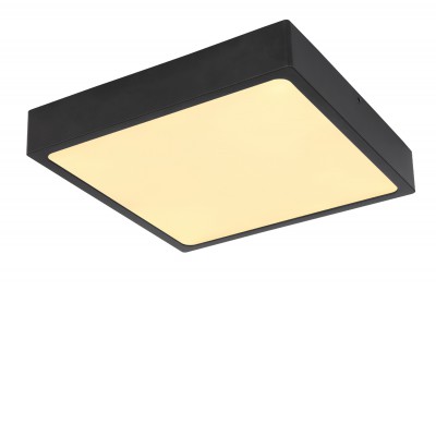 ABAK SQ VÝPRODEJ Stropní přisazené svítidlo, základna hliník, povrch černá, difuzor plast opál, LED 22W, 1980lm, neutrální 4000K, Ra80, stmívatelné TRIAC stmívači, 230V, IP20, tř.2, rozměry 170x170x26mm