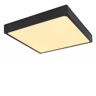 ABAK SQ VÝPRODEJ Stropní přisazené svítidlo, základna hliník, povrch černá, difuzor plast opál, LED 28W, 2520lm, neutrální 4000K, Ra80, stmívatelné TRIAC stmívači, 230V, IP20, tř.2, rozměry 220x220x26mm