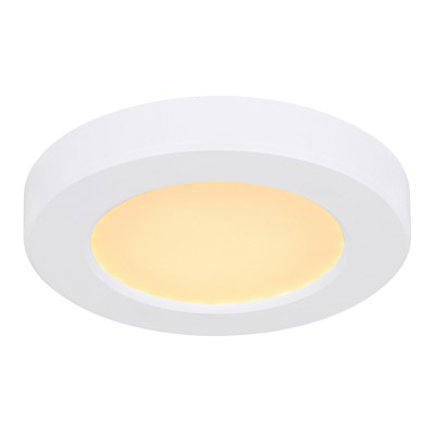 CLAUST R 6W, CCT Stropní svítidlo, těleso plast, povrch bílá, difuzor plast opál, LED 6W, 400lm, CCT přepín teplota teplá 3000K, neutrální 4000K, denní 6500K, IP20, rozměry d=125mm, h=18mm.