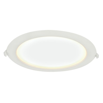 POLLY VÝPRODEJ Stropní vestavné svítidlo, těleso plast, povrch bílá, difuzor plast opál, LED 24W, 1900lm, teplá 3000K, 230V, IP65, tř.2, rozměry d=245mm, h=42mm