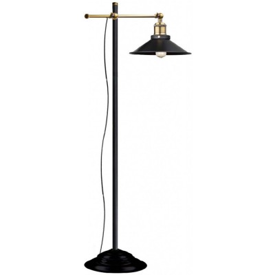 BATRACHI 1x60W E27 FL Stojací lampa, nastavitelná výška svítidla, těleso kov, povrch černá, detaily v antické mosazi, pro žárovku 1x60W, E27, 230V, IP20, tř.1, rozměry 500x300x1550mm, vč vypínače