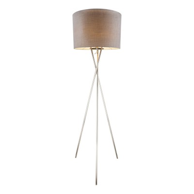 SAXATILE 1X60W E27 VÝPRODEJ Stojací lampa, trojnožka, základna kov, povrch nikl mat, stínítko textil bežová, pro žárovku 1x60W, E27, 230V, IP20, tř.1, rozměry základna d=630mm, stínítko d=53mm, h=1600mm, vč 