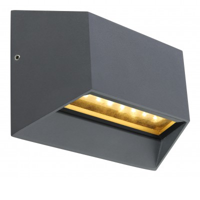 HADRIA WL 7W, IP54 Nástěnné venkovní svítidlo, těleso hliník, povrch černá antracit, krycí sklo čiré, LED 7W, teplá 3000K, 630lm, 230V, IP54, tř.1, rozměry 150x100x55mm, svítí dolů.
