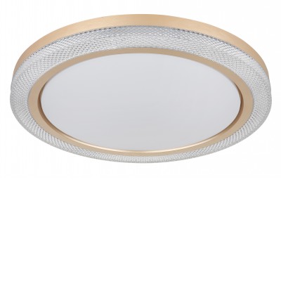AROUND 20W, CCT, RGB Stropní svítidlo, těleso kov bílá a plastové kroužky, dif plast s křišťálovým efektem, LED 20W, CCT nastav teplota teplá 2700K-denní 6500K pomocí ovl, 2280lm, RGB, stmív. spínačem, d=505mm, h=75mm.