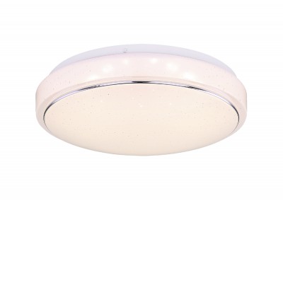 KALLE LED 1x18W Přisazené stropní svítidlo, těleso kov, povrch bílá mat, difuzor plast, třpytivý efekt, LED 1x18W,1650lm/1300lm, teplá 3000K, 230V, IP20, tř.1, rozměry 75x285mm