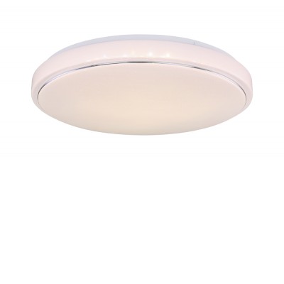 KALARO LED 1x24W/32W VÝPRODEJ Přisazené stropní svítidlo, těleso kov, povrch bílá mat, difuzor plast, třpytivý efekt, LED 1x32W, 4300lm/3300lm, teplá 3000K, neutrální 4000K, denní 6000K, 230V, IP20, tř.1, rozměry 7