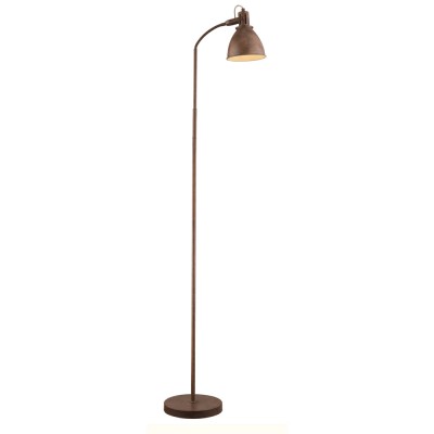 KIXTA E14 1X40W STOJACÍ VÝPRODEJ Stojací lampa, flexibilní rameno, husí krk, těleso kov, povrch rezavá, kryt kov vnější rezavá, vnitřní bílá, imitace opotřebení, pro žár 1x40W, E14, 230V, IP20, tř.2, 460x1670mm, 
