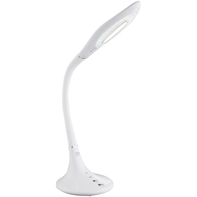 OPTALI LED 10W FLEXIBILNÍ Stolní lampa, flexi rameno, základna hliník, povrch bílá, těleso plast bílá, chrom detaily, LED 10W, 50-600lm, nastav teplota 3300K-4500K-6500K, stmív, 230V, IP20, tř.1, d=500mm, h=700mm, vč vypínače