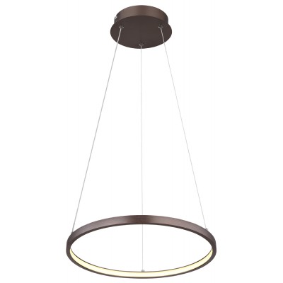 MARIE 1, LED 19W Závěsné svítidlo,těleso kov, povrch kávová, difuzor plast opál, LED 19W, 1400lm/900lm, teplá 3000K, 230V, IP20, rozměry  d=385mm, vč. lankového závěsu h=1200mm lze zkrátit