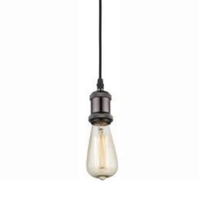VELANA 1x60W E27 VÝPRODEJ Závěsný kabel s objímkou, základna kov, povrch černá, imitace opotřebení, pro žárovku 1x60W, E27, 230V, IP20, tř.1, rozměry d=100mm, vč textilního závěsu l=1100mm lze zkrátit