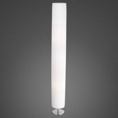 BAILEY Stojací lampa, základna kov, povrch chrom, stínítko bílé, plisované, pro žárovku 2x40W, E27 A60, 230V, IP20, tř.2, rozměry d=150mm, h=1190mm, s vypínačem