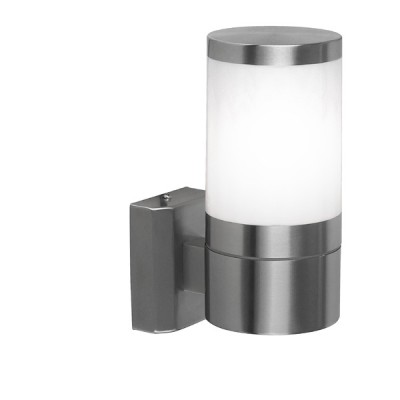 XELOO Nástěnné svítidlo, venkovní, exteriérové, základna nerez, difuzor plast opál, pro zárovku 1x60W, E27, 230V, IP44, tř.1, d=102mm, h=240mm