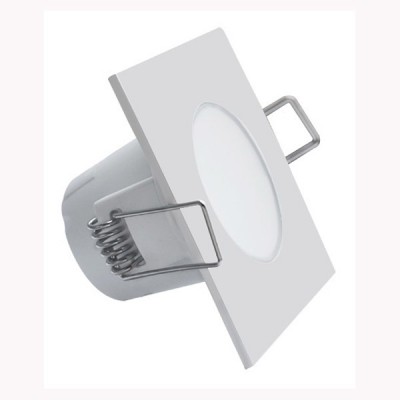 INZA LED 5W IP65/IP20 čtverec Stropní, podhledové svítidlo, materiál plast, povrch bílá, nebo chrom mat, difuzor plast opál, LED 5W, teplá 3000K, neutrální 4000K, 330lm/350lm, Ra80, 230V, do koupelny IP65/IP20, tř.2, 83x83x50mm