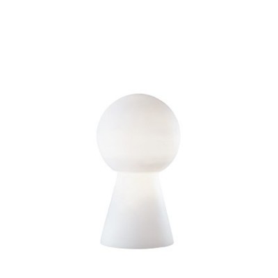 BIRILLO Stolní dekorativní lampa, základna kov chrom, difuzor foukané leptané sklo bílé, pro žárovku 1x60W, E27, 230V, IP20, tř.2, rozměry d=220mm, v=390mm