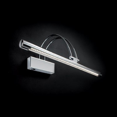 BOW Nástěnné svítidlo, základna a těleso kov, povrch chrom, polohovací difuzor, LED 8W, 456lm, 230V, IP20, rozměry š=760mm, v=180mm, h=230mm, vč vypínače