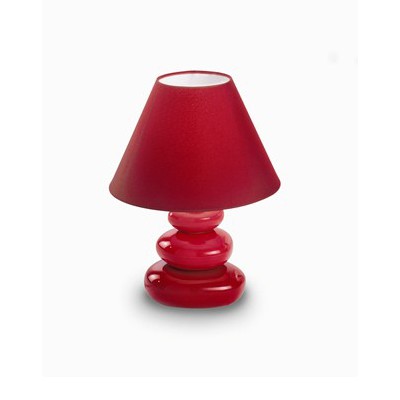 K2 Stolní dekorativní lampa, těleso keramické, povrch smalt bílá/modrá/červená, stínítko PVC potaženo textilní látkou bílá/modrá/červená, pro žárovku 1x40W, E14, 230V, IP20, tř.2, rozměry d=200mm, v=265mm
