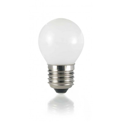 LAMPADINA LED žárovka, těleso kov šedostříbrná, krycí sklo bílá, LED 4W, E27, teplá 3000K, 360lm, Ra80, 230V, tř.1, rozměry d=45mm, h=75mm