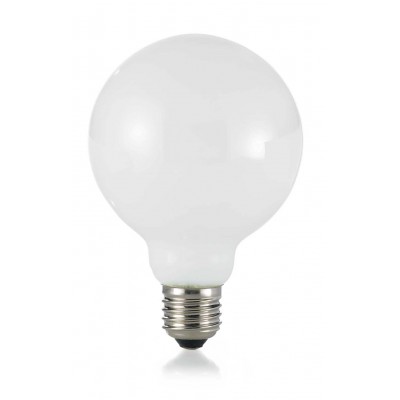 LAMPADINA LED žárovka, těleso kov šedostříbrná, krycí sklo bílá, LED 8W, E27, G95, teplá 3000K, 760lm, Ra80, stmívatelné TRIAC, 230V, tř.1, rozměry d=95mm, h=135mm.