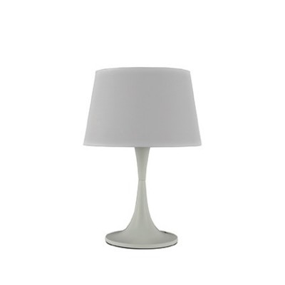 LONDON Stolní dekorativní lampa, základna kov, povrch bílá, stínítko PVC potaženo textilní látkou bílá, pro žárovku 1x60W, E27, 230V, IP20, tř.2, rozměry d=320mm, v=485mm