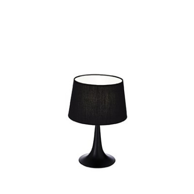 LONDON Stolní dekorativní lampa, základna kov, povrch černá, stínítko PVC potaženo textilní látkou černá, pro žárovku 1x60W, E27, 230V, IP20, tř.2, rozměry d=235mm, v=365mm