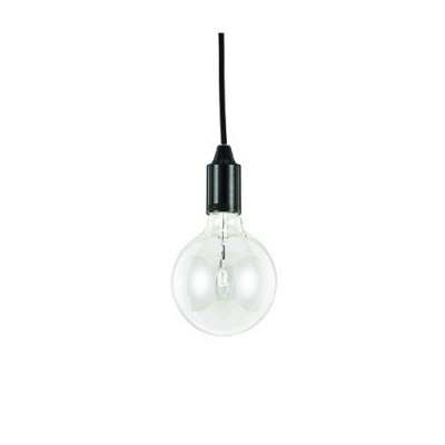 EDISON Závěsné svítidlo, základna kov, objímka černá mat, pro žárovku 1x60W, E27, 230V, IP20, tř.1, těleso d=110mm, závěsný kabel s černým textilním úpletem l=400/1300mm, lze zkrátit