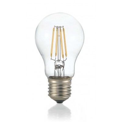 LAMPADINA LED žárovka, těleso kov šedostříbrná, krycí sklo čirá, LED 8W, E27, A60, neutrální 4000K, 920lm, Ra80, 230V, tř.1, rozměry d=60mm, h=105mm.
