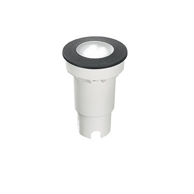 CECI Zemní svítidlo, těleso plast, rámeček černá, difuzor sklo opál, pro LED 1x4,5W GU10, 230V, IP67, tř.2, staticá zátěž max 5t, rozměry d=90mm, h=135mm, vč. mont boxu