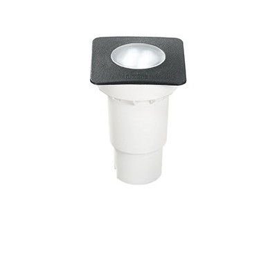 CECI Zemní svítidlo, těleso plast, rámeček černá, difuzor sklo opál, pro LED 1x4,5W GU10, 230V, IP67, tř.2, statická zátěž max 5t, rozměry 90x90x135mm, vč. mont boxu