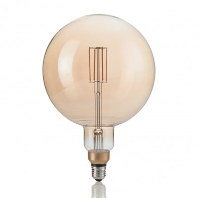 LED VINTAGE XL E27 4W GLOBO BIG Světelný zdroj, retro žárovka, tvar koule, sklo jantar, LED 4W, teplá 2200K, 320lm, 230V, d=195mm, l=290mm, stř. život cca 15.000 hod