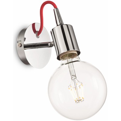 EDISON AP1 Nástěnné svítidlo s objímkou, těleso kov, povrch chrom/bílá/černá, pro žárovku 1x60W, E27, 230V, IP20, tř.1, rozměry 120x250x270mm.