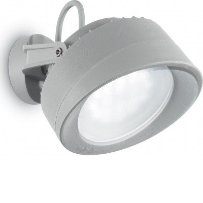 FRAUNEN Venkovní nástěnné svítidlo, nastavitelný směr svícení, těleso plast, povrch šedá, difuzor plast opál, pro LED 1x10W, GX53, 230V, IP66, tř.2, rozměry d=150mm.