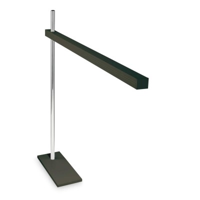CALF Stolní dekorativní lampa, otočná a nastav výška difuzoru, materiál hliník, povrch černá, chromové detaily, difuzor sklo opál, LED 6W, 680lm, 230V, IP20, tř.2, rozměry 705x100x620mm