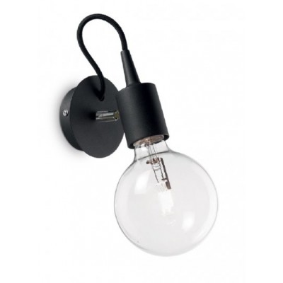 EDISON AP1 Nástěnné svítidlo s objímkou, těleso kov, povrch černá, pro žárovku 1x60W, E27, 230V, IP20, tř.1, rozměry 120x250x270mm.