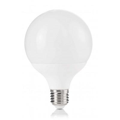 LAMPADINA LED žárovka, těleso kov šedostříbrná, krycí sklo bílá, LED 15W, E27, neutrální 4000K, 1300lm, Ra80, 230V, tř.1, rozměry d=125mm, h=155mm.