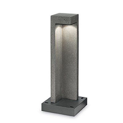 KORK LED 1x7W Sloupkové venkovní svítidlo, základna kov černá mat, těleso porézní kamenina, povrch šedá, LED 1x7W, 450lm, neutrální 4000K, Ra80, 230V, IP55, tř.2. rozměry 180x180x490mm, svítí dolů