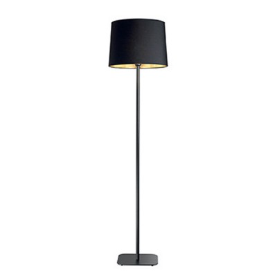 NORDIK PT1 Stojací lampa, těleso kov, povrch vnitřní zlatá folie, vnější černý textil, pro žárovku 1x60W E27, 230V, IP20, tř.2, rozměry d=400mm, h=1620mm, vč vypínače na kabelu.