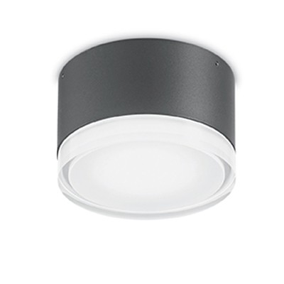 KALEIDO 1x15W GX53 Stropní přisazené svítidlo, těleso hliník, povrch práškový lak šedá mat, difuzor plast mat, pro LED, 1x15W, GX53, 230V, do koupelny IP44, tř.1. rozměry d=120mm h=75mm