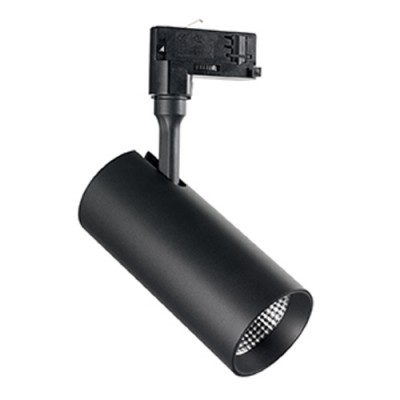HATHOR LED 20W Bodové svítidlo, nastavitelný směr svícení, těleso hliník, povrch černá, LED 20W, neutrální 4000K, 2220lm, vyzař. úhel 45°, Ra80, 230V, IP20, d=80mm, l=180mm, vč. 3F adaptéru NORDIC ALUMINIUM