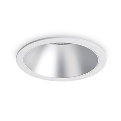PUKAS R  5W/11W/20W Stropní, podhledové svítidlo bodové, těleso hliník, povrch lak bílá/stříbrná, krycí sklo čiré, LED 1x10W, teplá 3000K, 720lm, 230V, IP20, tř.2. rozměry d=85mm h=80mm