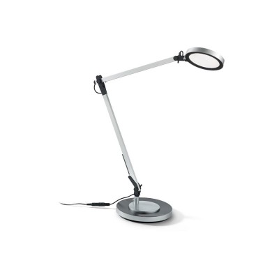 KRONACH LED Stolní kancelářská lampa, dvě ramena,  těleso hliník a plast, povrch hliník, difuzor plast opál, LED 10W, neutrální 4000K, 750lm, Ra80, se stmívačem, 230V, IP20, tř.2, rozměry 580x655mm.