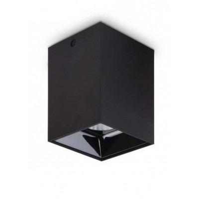 GOTHA SQ Stropní přisazené bodové svítidlo, těleso hliník, povrch černá mat, LED 10W, 900lm, teplá 3000K, 230V, IP20, tř.2, rozměry 55x90x55mm.