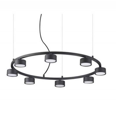 HALEK Závěsné svítidlo, základna kov, povrch černá, pro LED 8x15W, GX53, 230V, IP20, tř.2, rozměry d=765mm, závěsný kabel l=2190mm lze zkrátit.